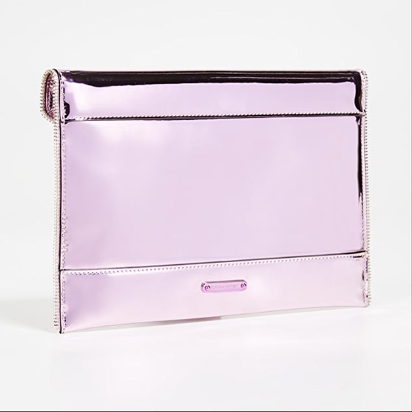 Rebecca Minkoff Leo Mirror Pink Metallic Clutch - Picture 8 of 14